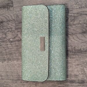 Kate Spade Sparkling Green Medium Flap Wristlet NWOT